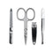 Giesen & Forsthoff Timor® 4-piece Manicure Set with sapphire nail file, in Black Calf Leather Pouch