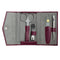 Giesen & Forsthoff imor® 4-piece Manicure Set with glass nail file, in Plum Grained Cowhide Leather Pouch