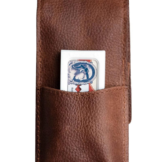 Giesen & Forsthoff Timor® Brown Cowhide Leather Pouch for Safety Razor