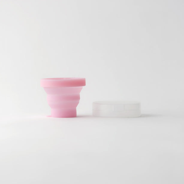 Foldable Travel Cup with Case (74x77x20mm)- Light Pink