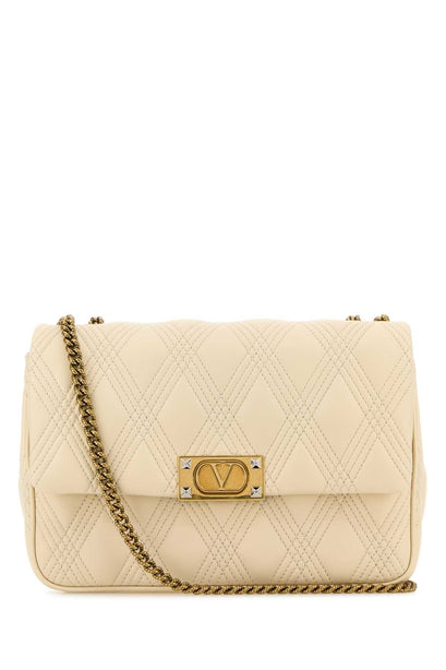 Quilted Shoulder Bag in Butter White