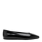 Black Brushed Leather Ballet Flats
