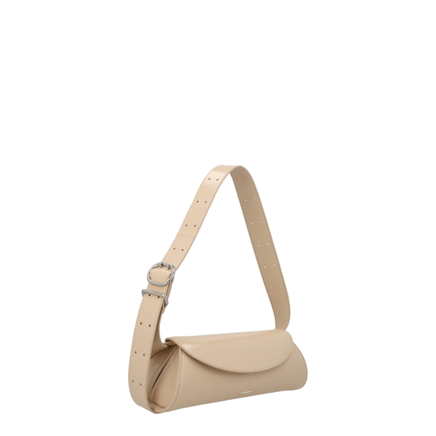 Cannolo Small Leather Shoulder Bag - Bone (Beige)