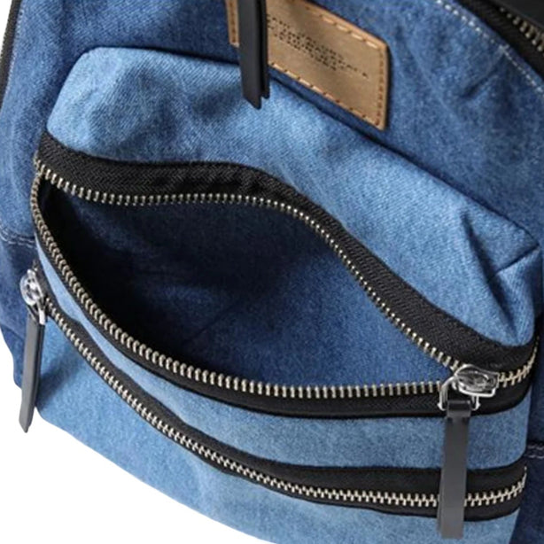 Marc Jacobs The Biker Colorblock Denim Large Backpack Bag - Indigo Multi 2P5HBP003H03