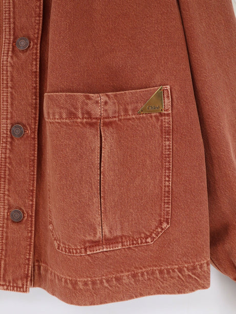 Chloe' Orange denim jacket - Crimson Brown