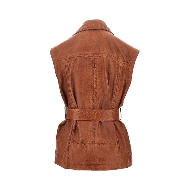 PINKO Leather biker vest