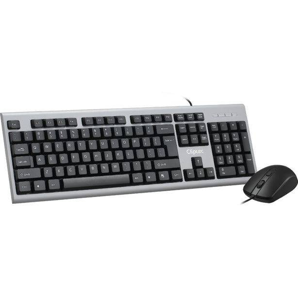 Cliptec RZK262 USB 104 Keys Keyboard And 2400DPI Silent Mouse Combo Set - Black