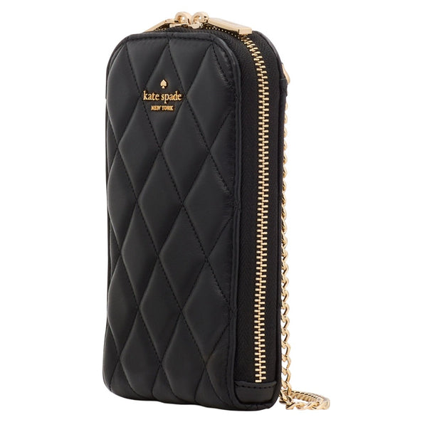 Kate Spade Carey Quilted North South Phone Crossbody Bag - Black KC597