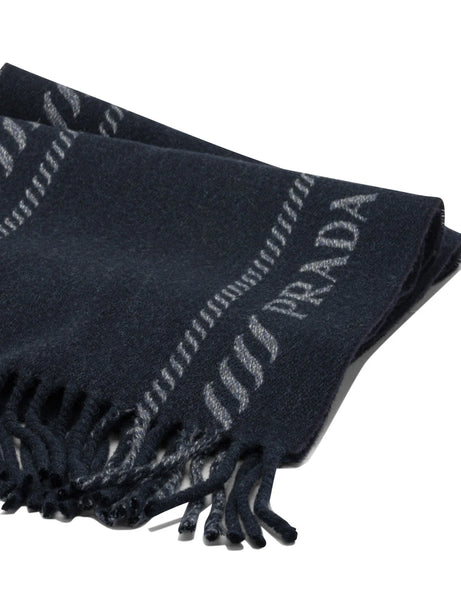 Prada Wool and cashmere fringed scarf - Blue