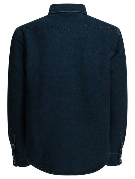 Rrl By Ralph Lauren Indigo suede western shirt - Blue