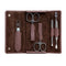 Giesen & Forsthoff Timor® 5-piece Manicure Set with glass nail file, in Mauve Grained Cowhide Leather Pouch
