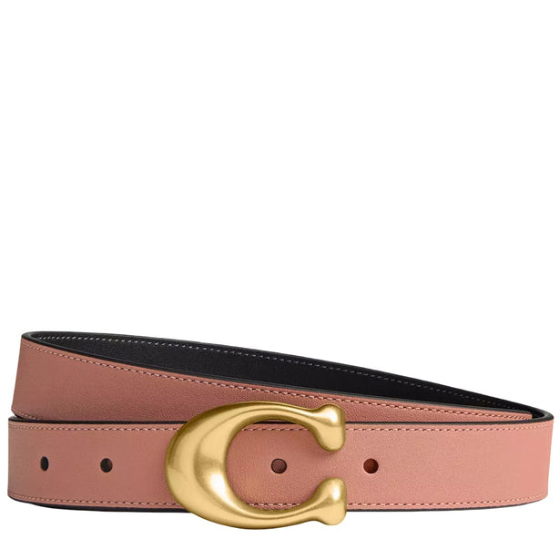 Coach Sculpted C Buckle Reversible Belt, 25 Mm - Melon Black CEB68