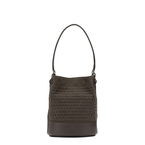 Mondà Small Suede Handbag - Brown Torrone