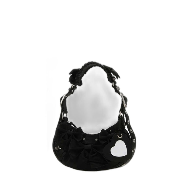 Le Cagole XS Satin Shoulder Bag - Black