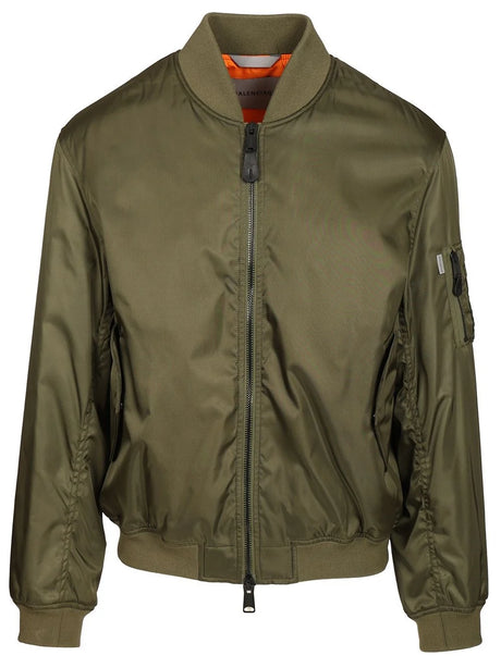 Balenciaga Bomber Jacket With Pockets - Green