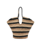 Goldentime Large Raffia Tote - Black Stripes