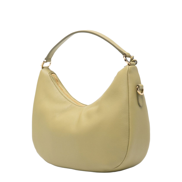 Triangle Logo Small Calfskin Shoulder Bag - Sage Green