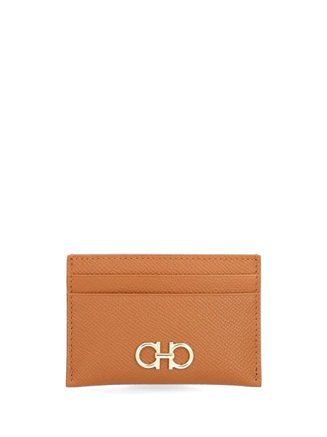 Ferragamo Gancini Credit Card Holder - Brown