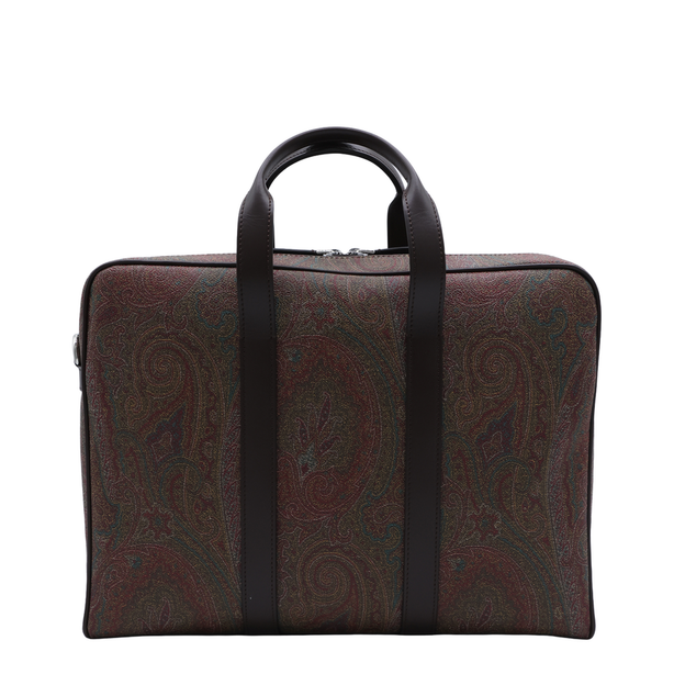 Arnica Paisley Jacquard Document Bags - Brown/Black