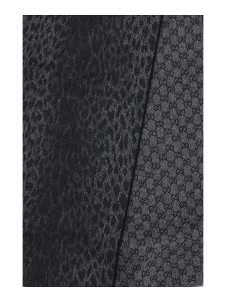 Gucci Leopard-print wool Scarf with monogram - Flanner/Black