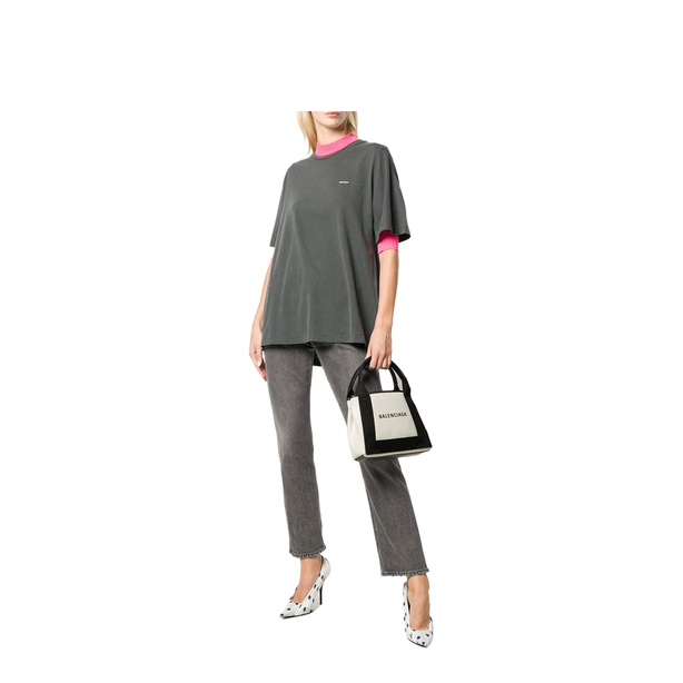 Cabas XS Canvas Tote - Natural/Black