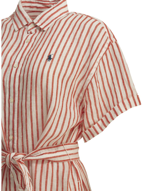 Polo Ralph Lauren Long shirt dress with logo - Red