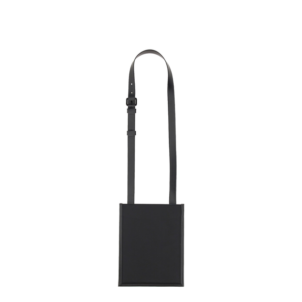 Small Polyester with Leather Trim Crossbody Bag - Black/Blue