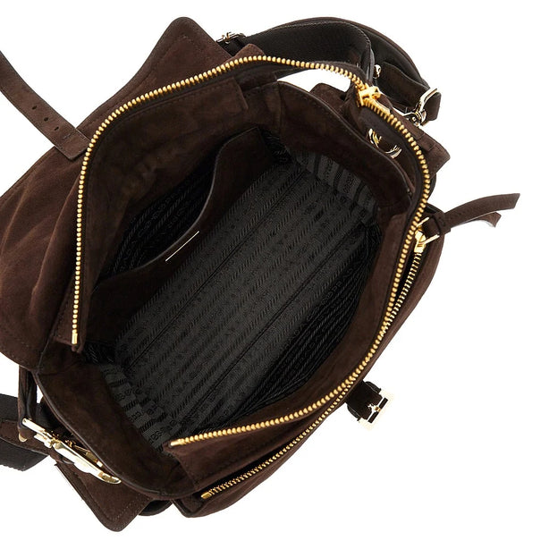 PRADA Suede leather medium 'Prada Explore' bag