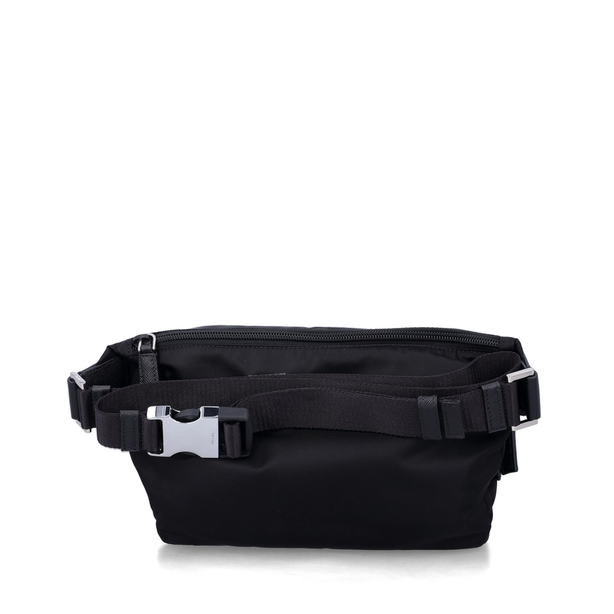 Re-Nylon and leather shoulder bag - Black