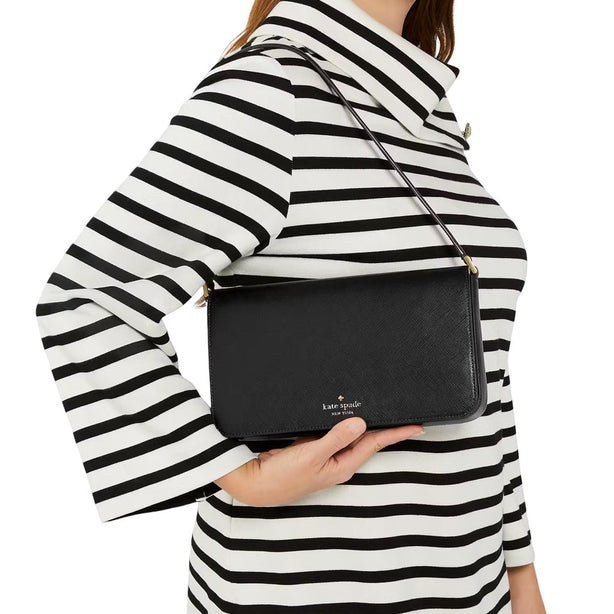Kate Spade Staci Flap Medium Shoulder Bag - Black KF371