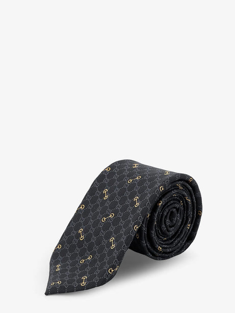 Gucci Silk Morset Tie - Blackmediumgrey