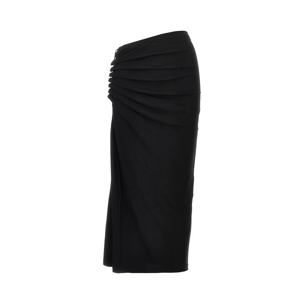 RABANNE Gathered jersey midi skirt