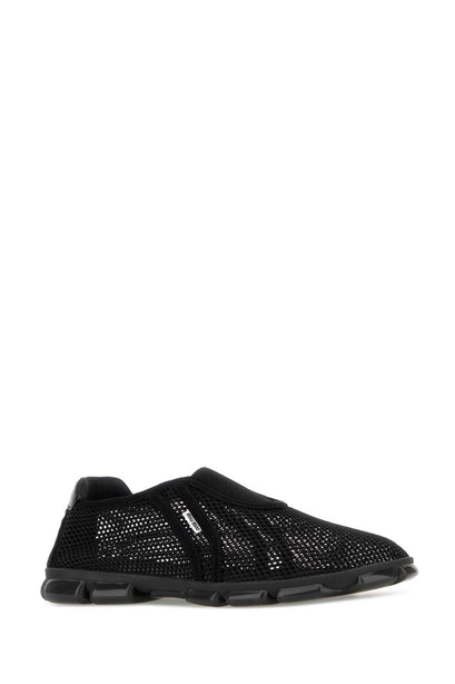 Black Mesh Slip Ons