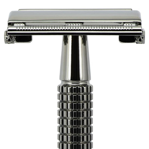 Giesen & Forsthoff Chrome Black 80mm Brass Butterfly Safety Razor
