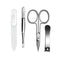 Giesen & Forsthoff imor® 4-piece Manicure Set with glass nail file, in Plum Grained Cowhide Leather Pouch