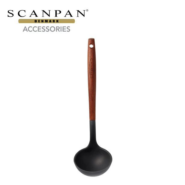 SCANPAN 31cm Soup Ladle, Silicone/Carbonized Ash