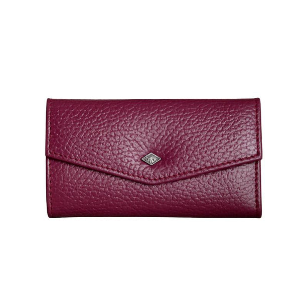 Giesen & Forsthoff imor® 4-piece Manicure Set with glass nail file, in Plum Grained Cowhide Leather Pouch