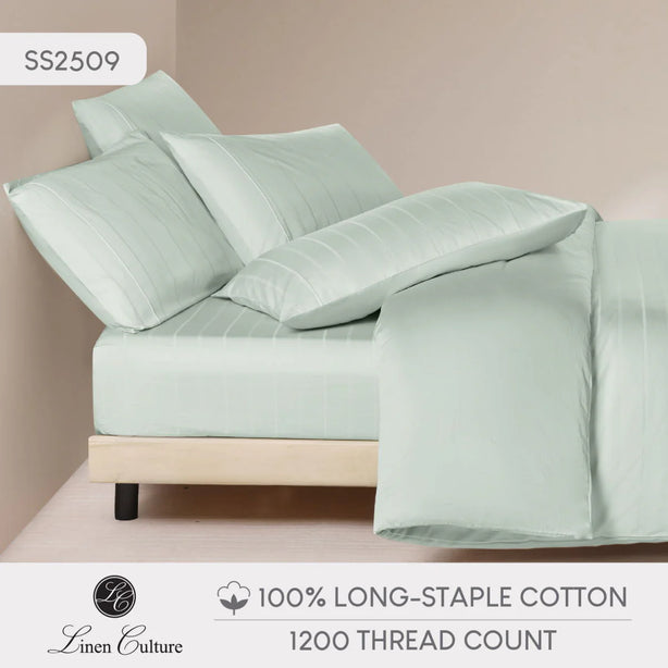 Long-Staple Cotton - Dobby Misty Green