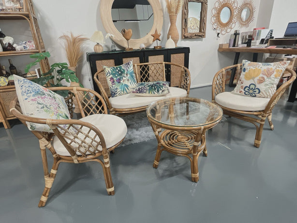 Bali Rattan Sofa Set - Walnut