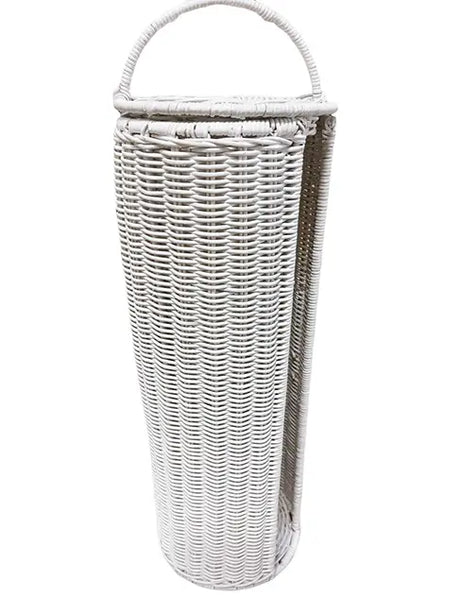 Rattan Toilet Roll Holder - White
