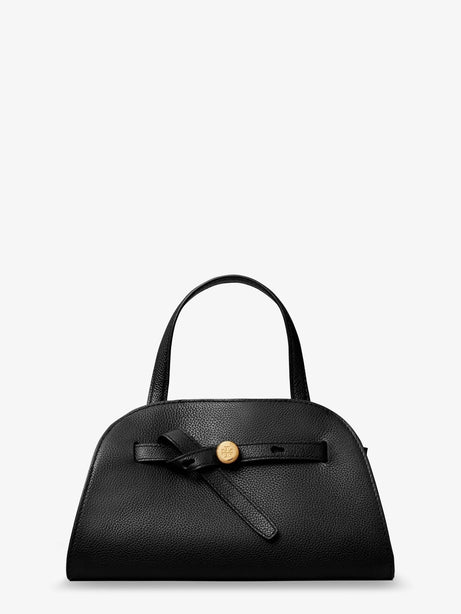 Tory Burch Romy Small Leather Satchel Bag with shoulder strap - Black