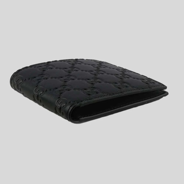 GUCCI Men's Signature GG Leather Bifold Wallet Black RB-779836