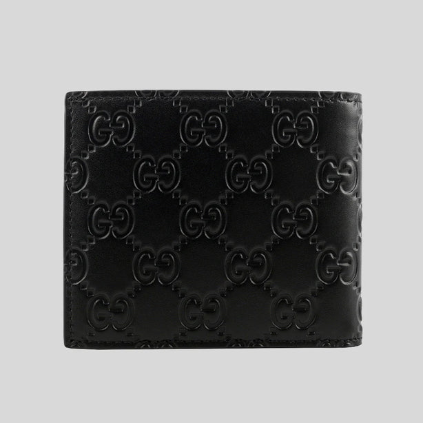 GUCCI Men's Signature GG Leather Bifold Wallet Black RB-779836
