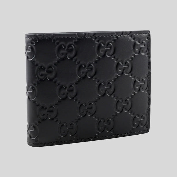 GUCCI Men's Signature GG Leather Bifold Wallet Black RB-779836