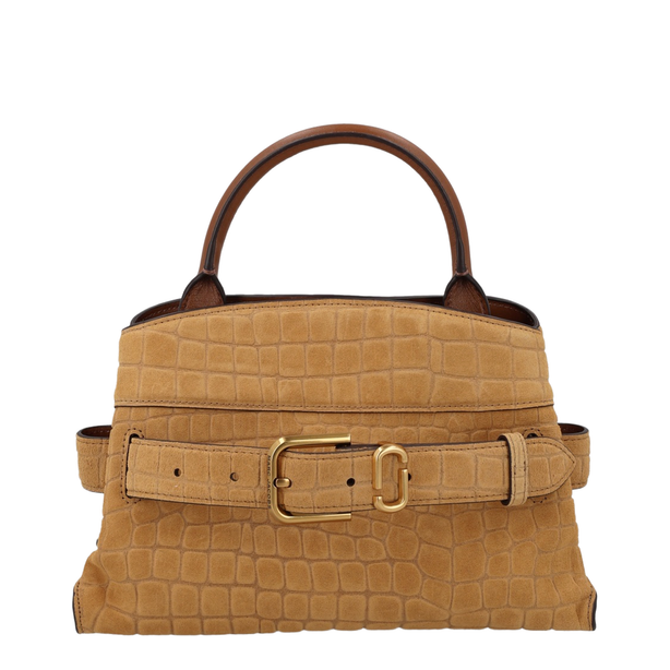 Dakota Small Suede Croc Satchel - Sahara