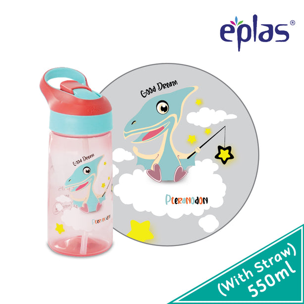 Eplas EBSP 550 PP - kids bottle with cartoon print + straw and handle