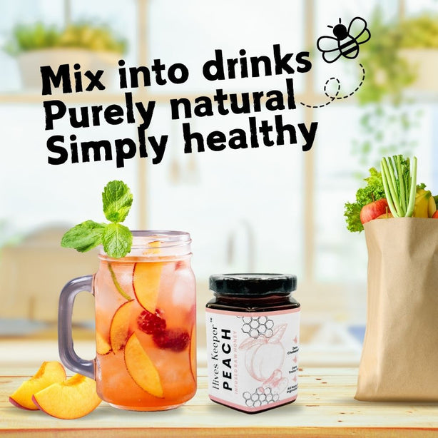 Hives Keeper Premium Peach Infused Raw Honey