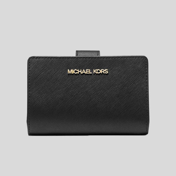 MICHAEL KORS Medium Crossgrain Leather Wallet Black RB-35F7GTVF2L