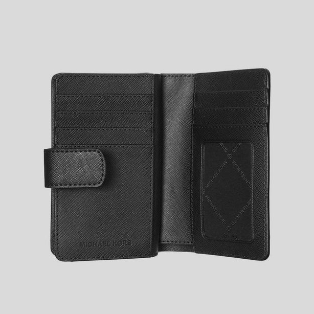 MICHAEL KORS Medium Crossgrain Leather Wallet Black RB-35F7GTVF2L