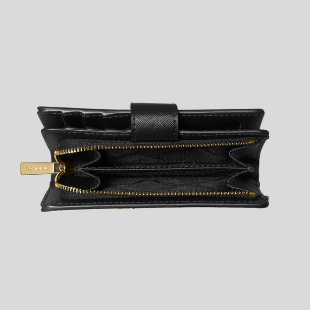 MICHAEL KORS Medium Crossgrain Leather Wallet Black RB-35F7GTVF2L